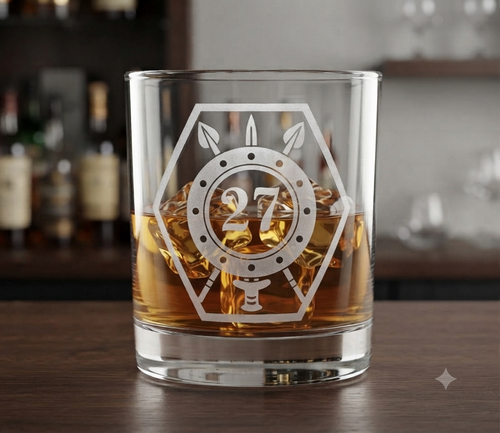 27th Infantry Battalion Engraved Tumbler Glass