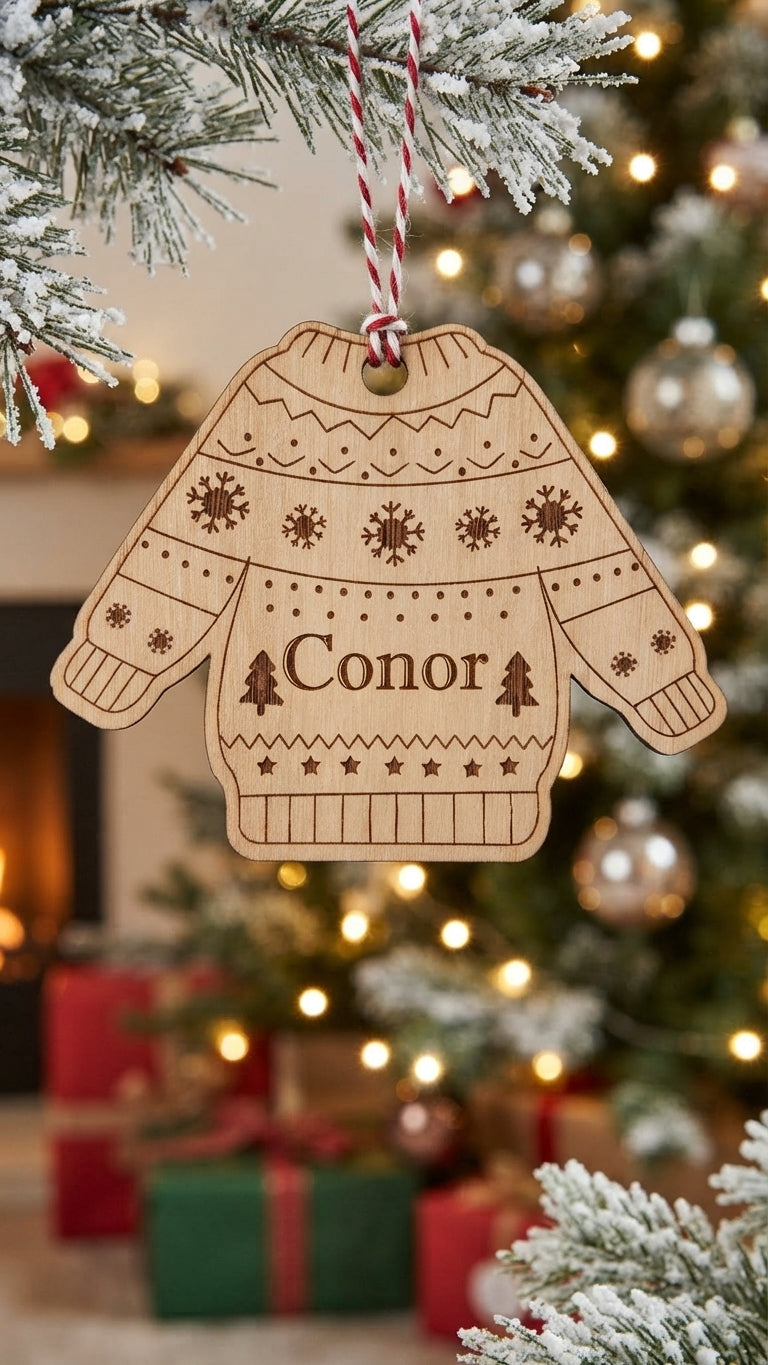 Personalised Wooden Christmas Jumper Ornament