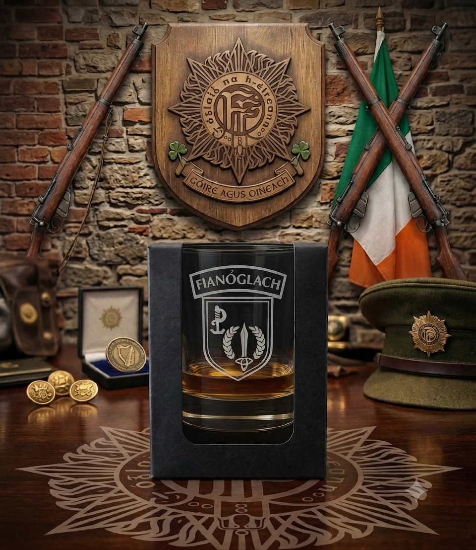 Irish Army Ranger Wing Engraved Whiskey Glass