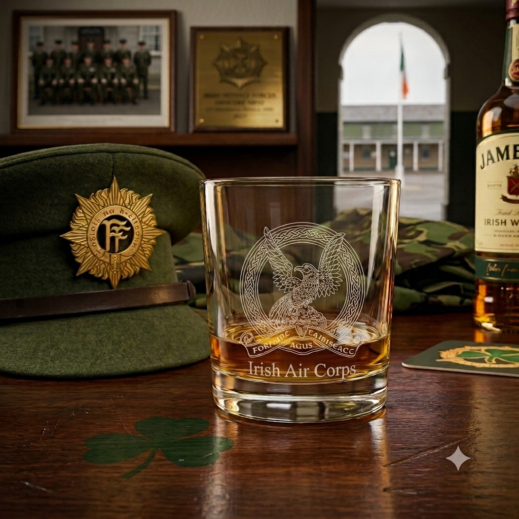 Irish Air Corps Engraved Whiskey Glass in Gift Box