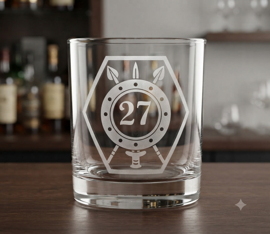 27th Infantry Battalion Engraved Tumbler Glass