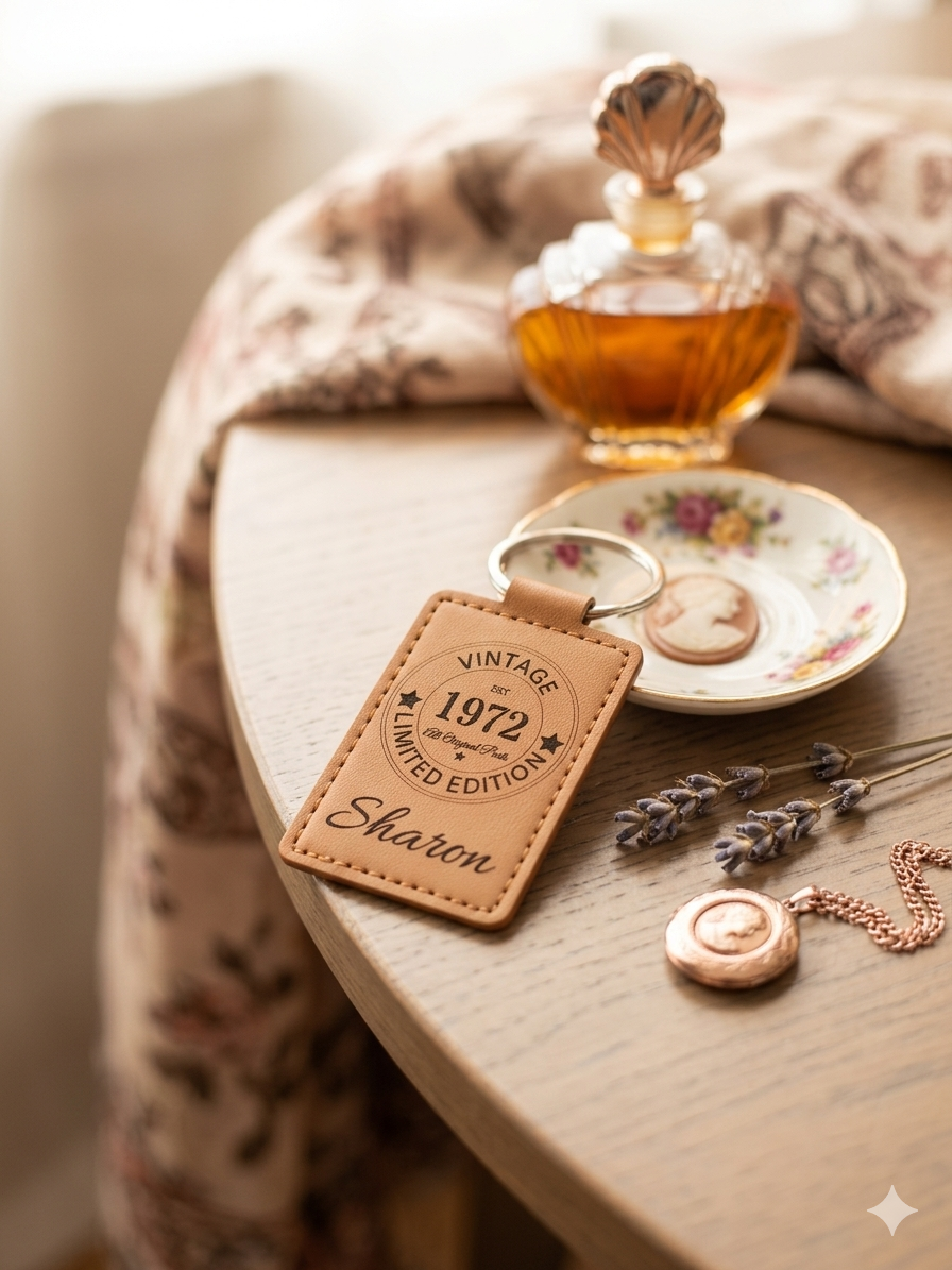 Personalised "Vintage" Leather Keyring