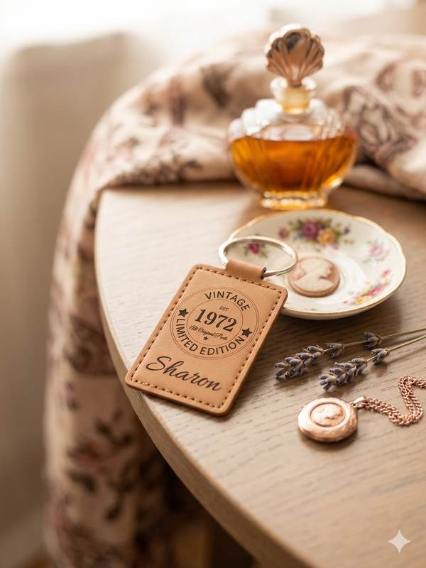 Personalised "Vintage" Leather Keyring
