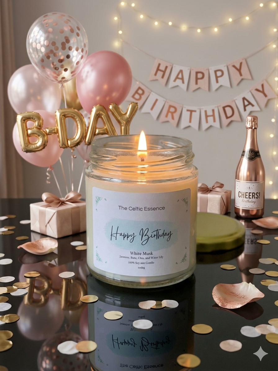 Birthday Scented Candle 'White Musk' with Gift Box