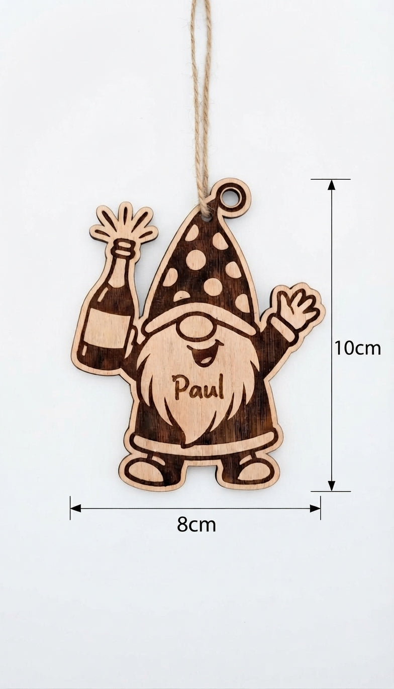Personalised Christmas Gnome Decoration