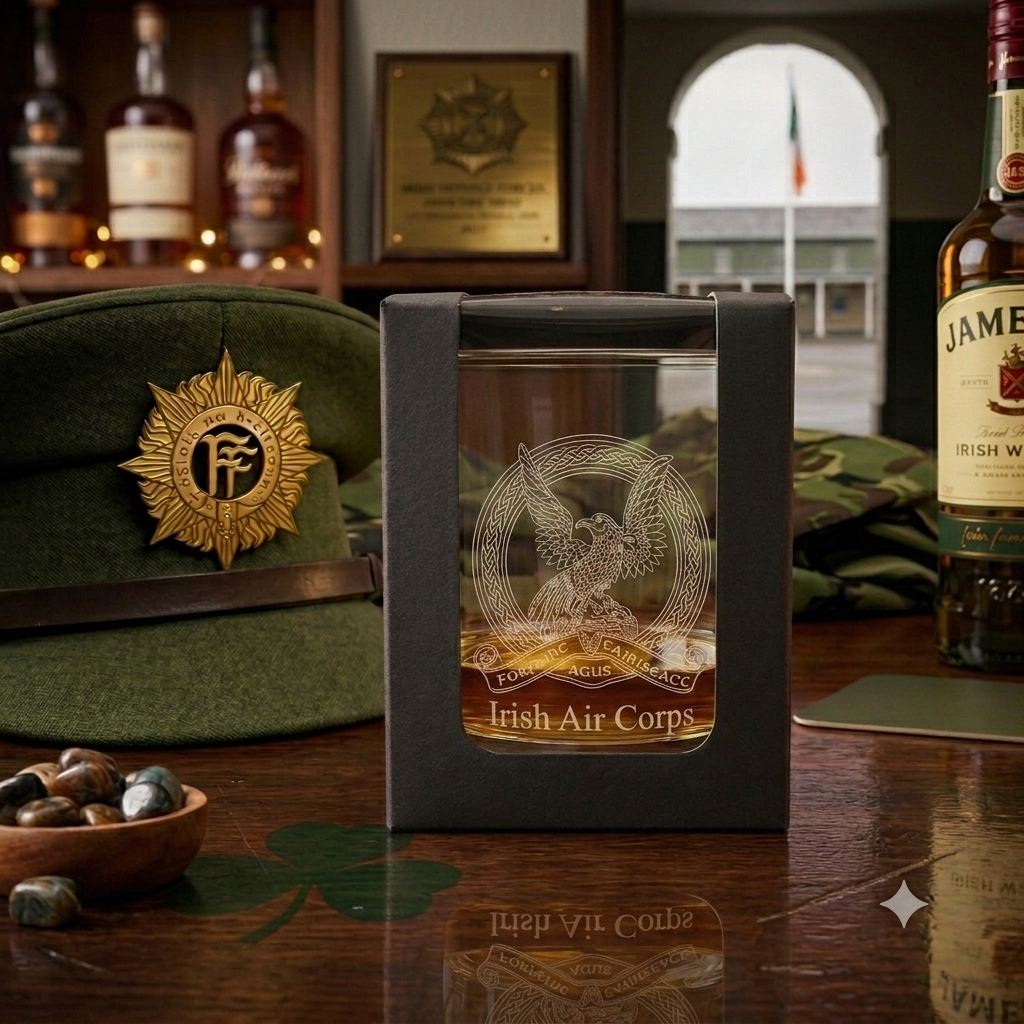 Irish Air Corps Engraved Whiskey Glass in Gift Box