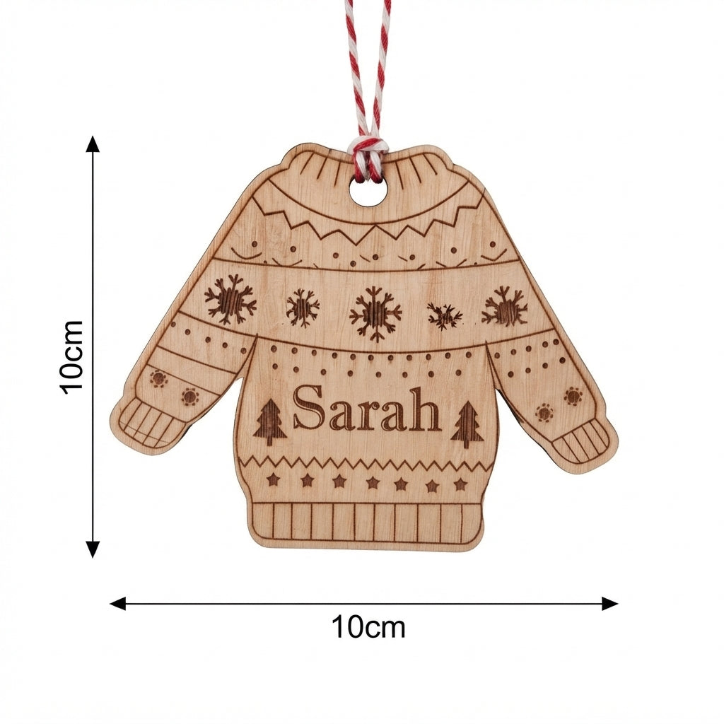 Personalised Wooden Christmas Jumper Ornament