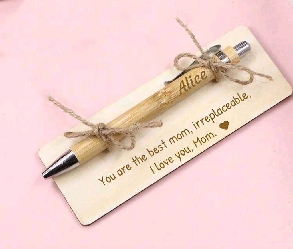 Personalised pen and wooden message card