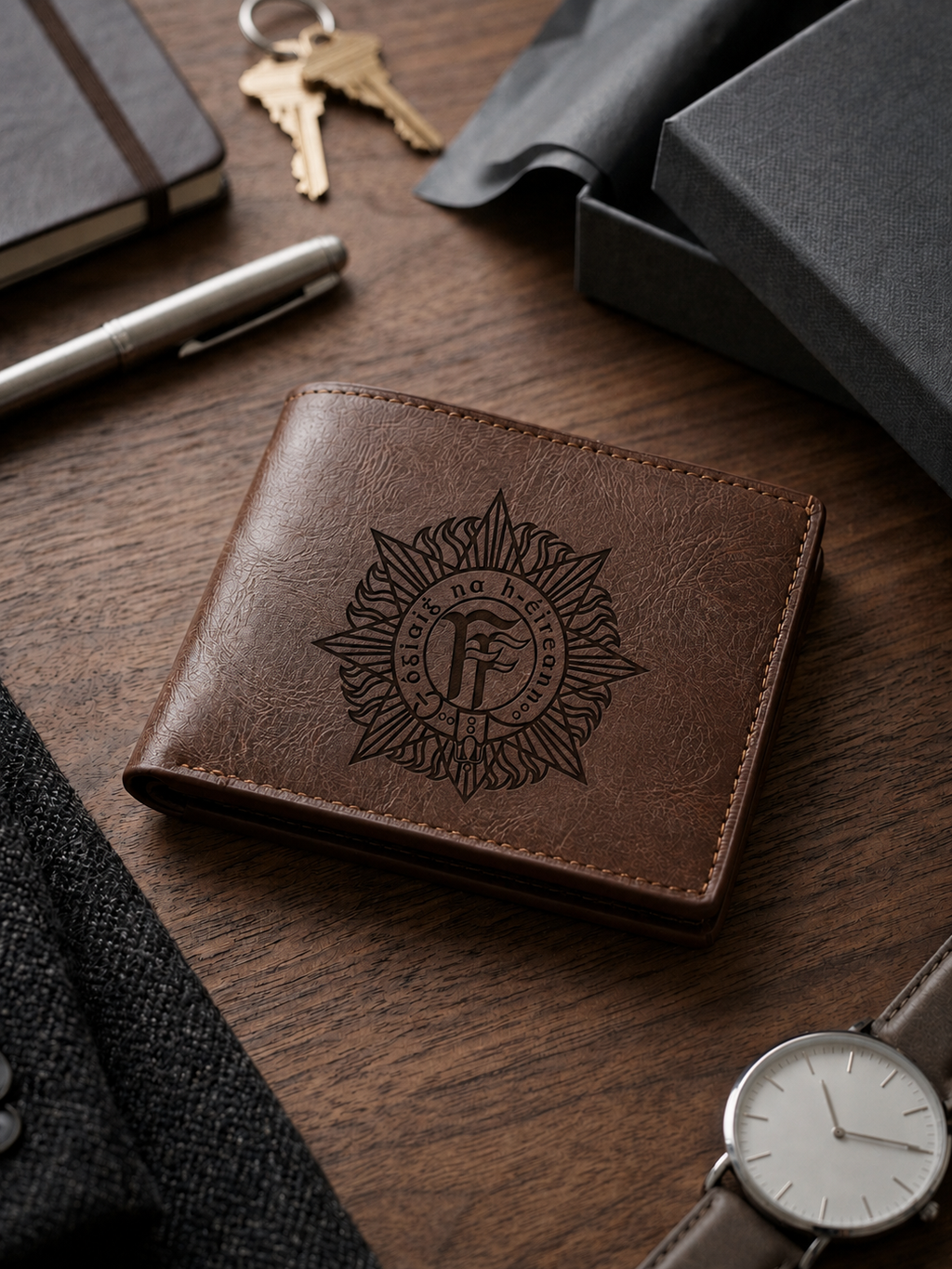 Laser Engraved Irish Defence Forces Wallet