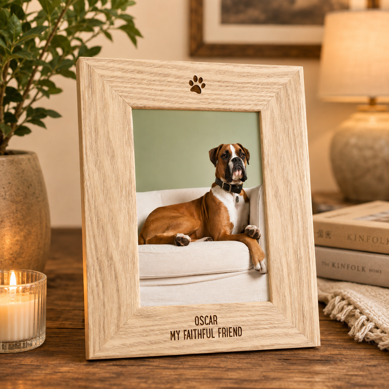 Personalised Wooden Pet Memorial & Photo Frame