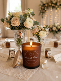 Personalised wedding couple scented candle