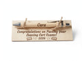 Personalised Leaving Cert Gift - Engraved Bamboo Pen & Wooden Card - Congratulations on Passing Your Leaving Cert Exams 2026