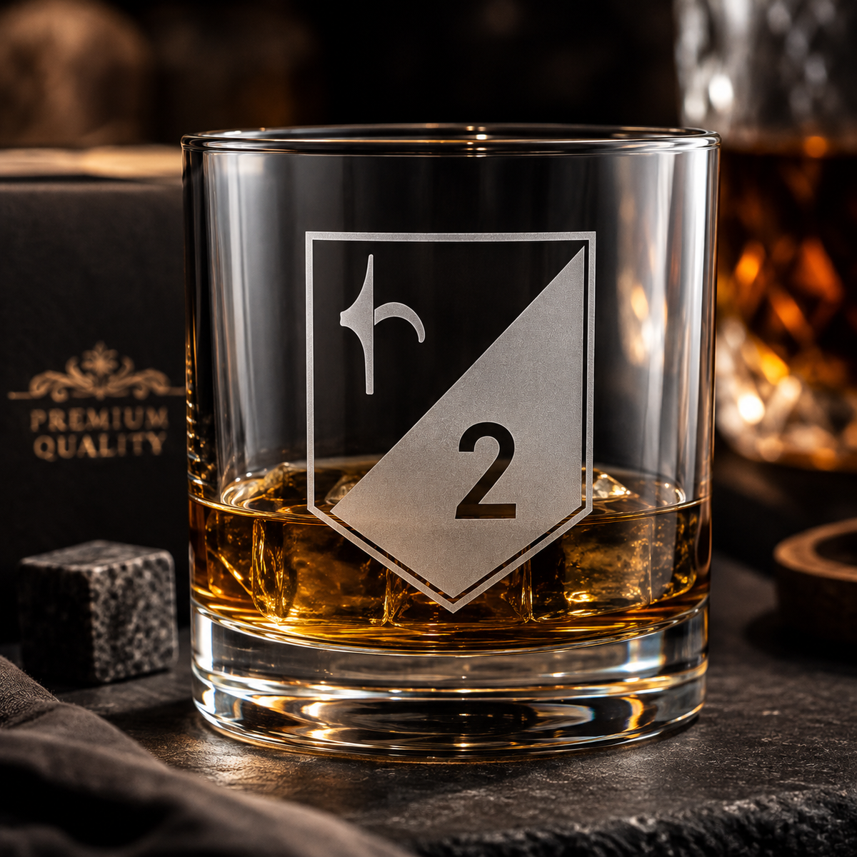 2nd Inf Bn Engraved Tumbler Glass