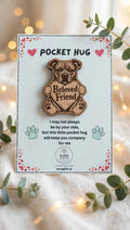 Staffordshire Bull Terrier Pocket Hug - Beloved Friend - 50mm Laser Engraved Wooden Dog Token - Staffy Keepsake Gift