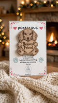 Dachshund Pocket Hug - Beloved Friend - 50mm Laser Engraved Wooden Token - Sausage Dog Keepsake