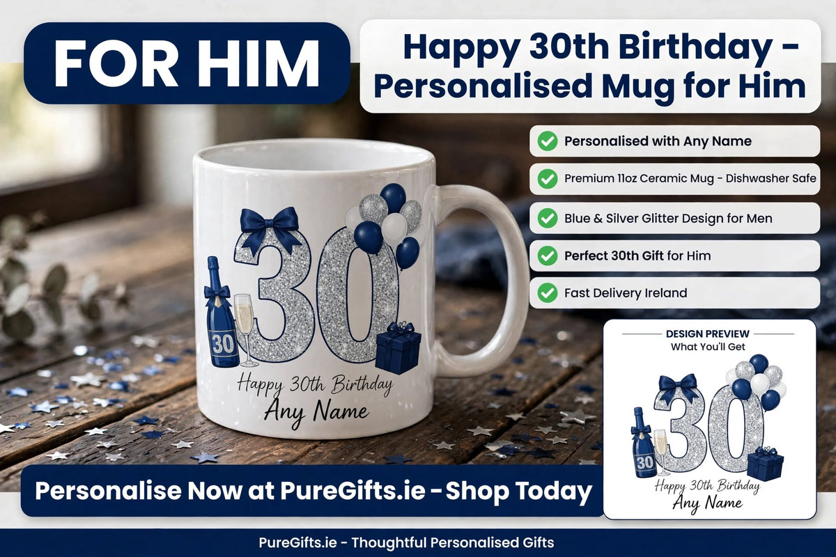 Happy 30th Birthday Personalised Mug for Him