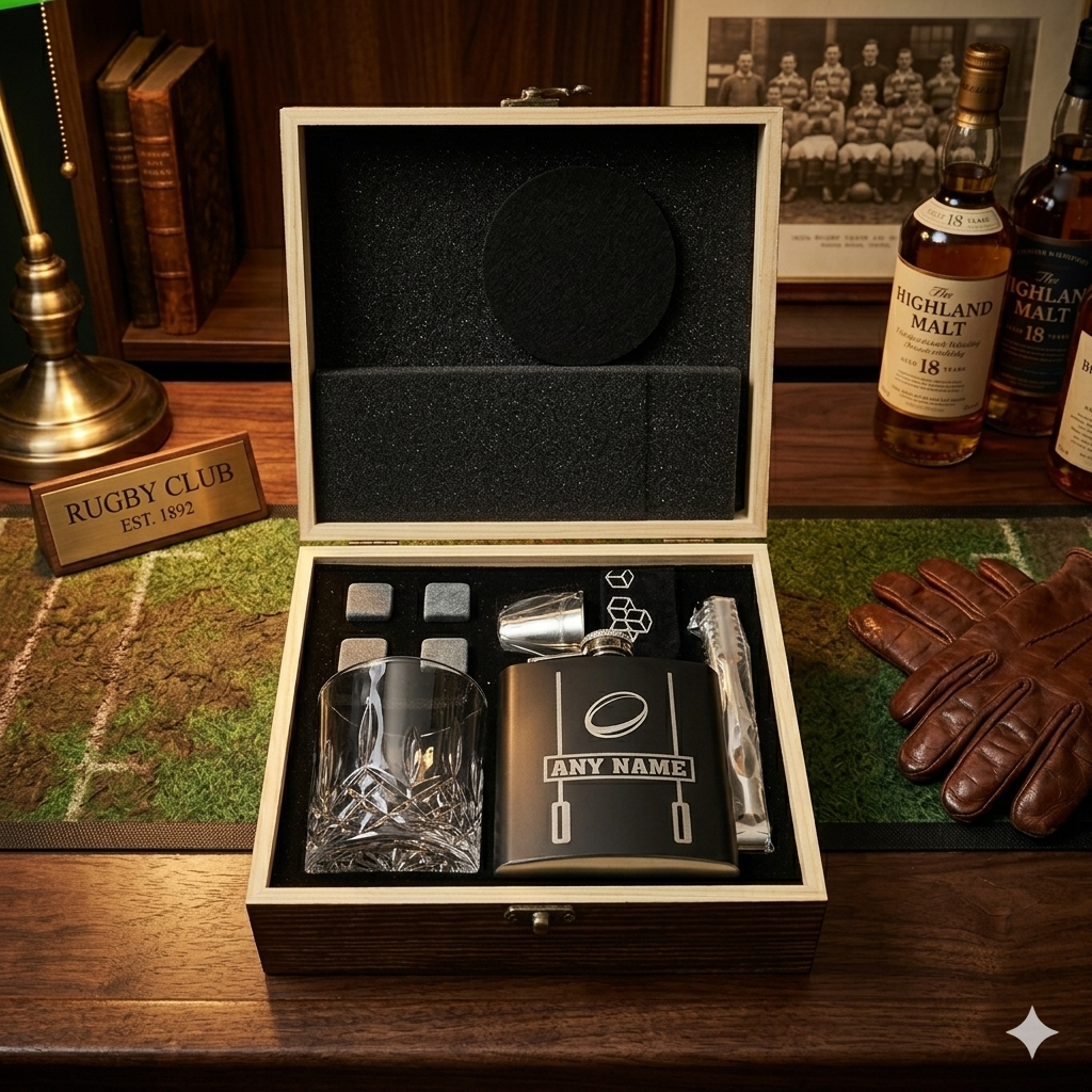 The Ultimate Personalised Rugby Whiskey Gift Set