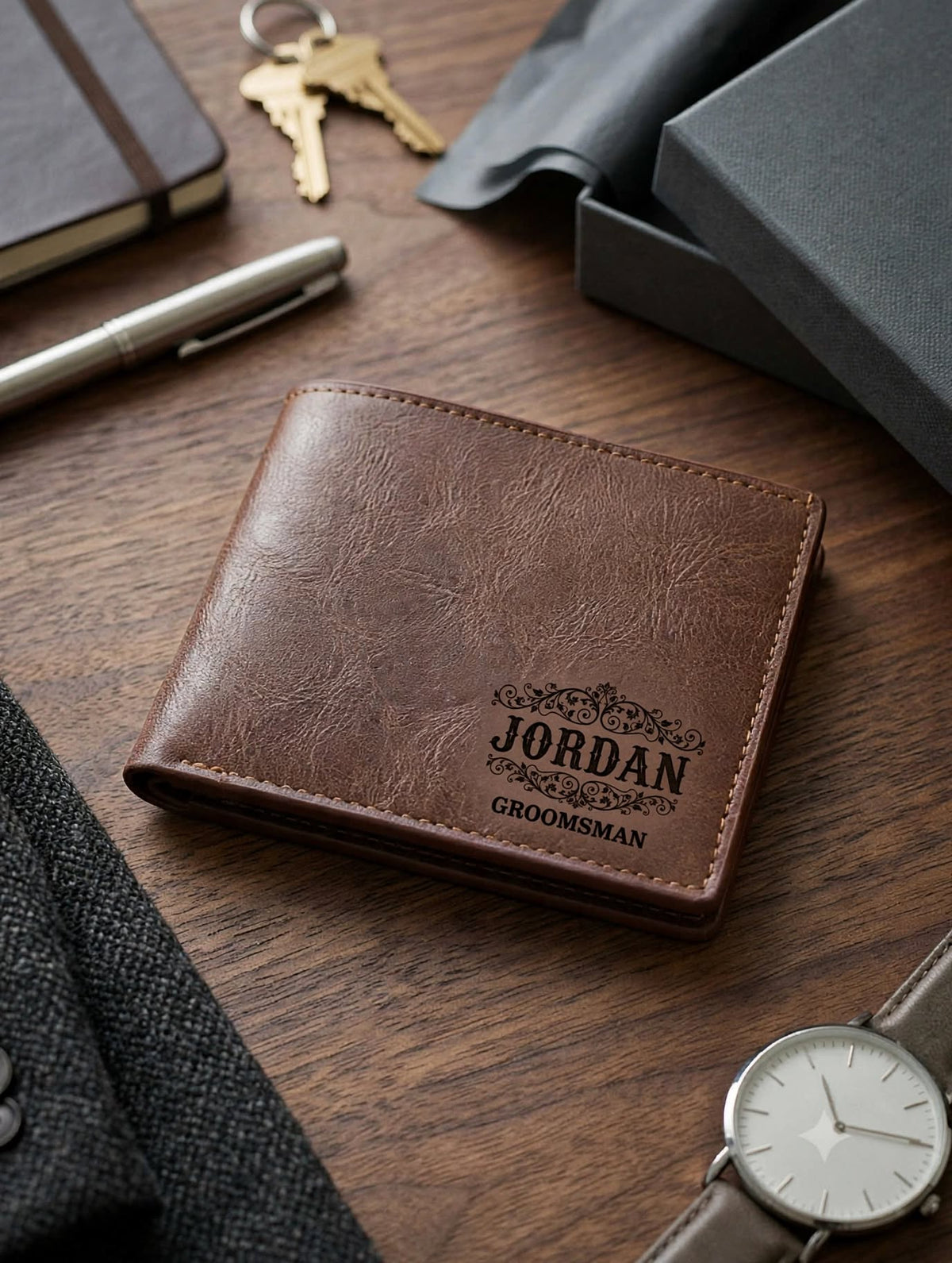 Personalised Groomsman Engraved Wallet