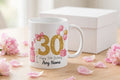 Happy 30th Birthday Personalised Mug for Her with Any Name | Pink & Gold Glitter 30th Birthday Gift for Her | 11oz